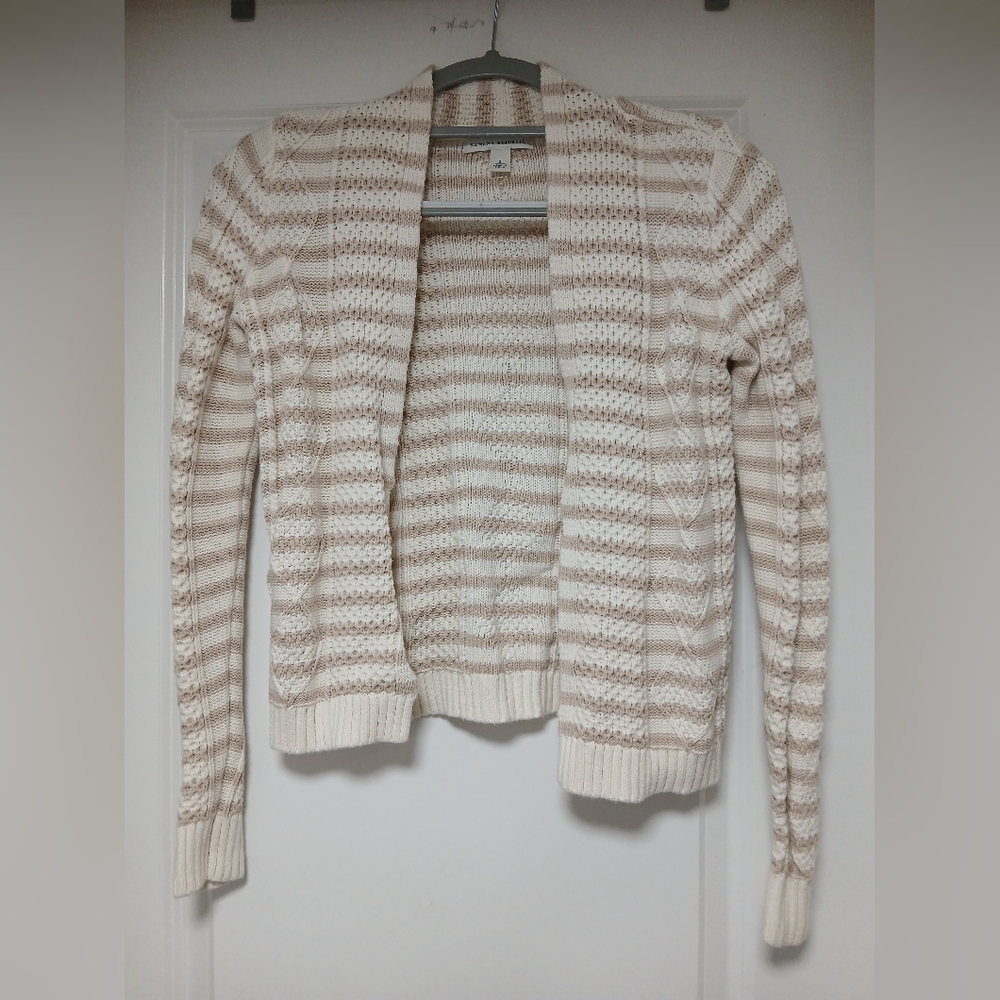 ☀️ 3 For $20 LOFT Cream and Tan Striped Cardigan